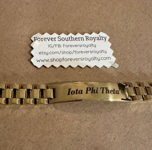 Gold Iota Phi Theta bracelet