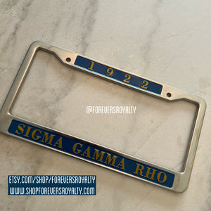 Sigma Gamma Rho license plate frame
