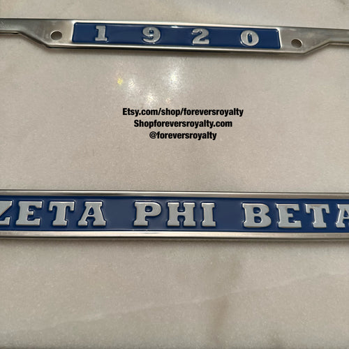 Zeta Phi Beta license plate frame