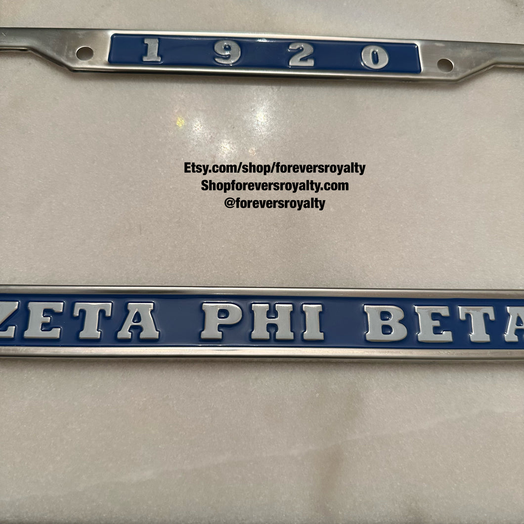 Zeta Phi Beta license plate frame