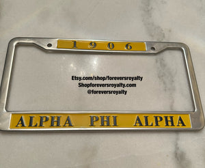Alpha Phi Alpha license plate frame