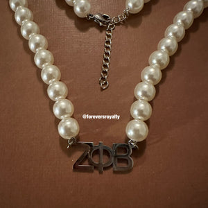 Zeta Phi Beta pearl necklace