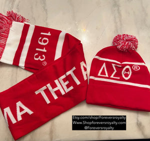Delta Sigma Theta scarf and hat set
