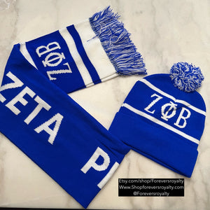 Zeta Phi Beta scarf and hat set