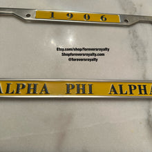 Load image into Gallery viewer, Alpha Phi Alpha license plate frame