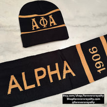 Load image into Gallery viewer, Alpha Phi Alpha scarf and hat