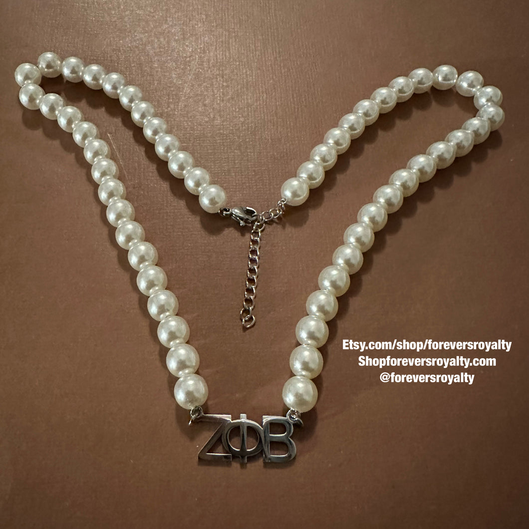 Zeta Phi Beta pearl necklace